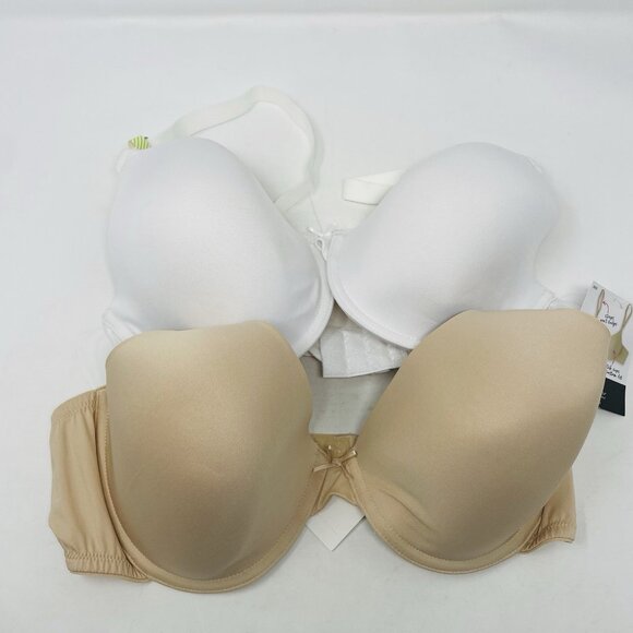 Maidenform Self Expressions Womens 38DD 2 Pack T-Shirt Bra 5701 Latte/White 336 - Picture 3 of 7